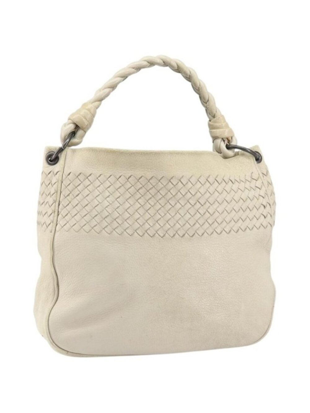 Authentic BOTTEGA VENETA INTRECCIATO Shoulder Bag Leather Beige